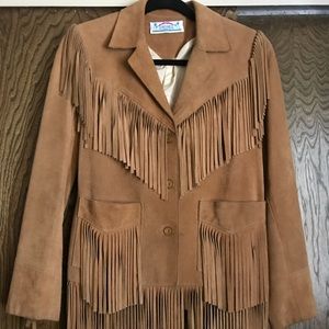 Women’s leather fringe jacket